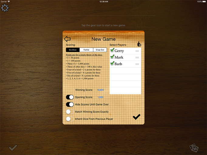 Start New Game on iPad